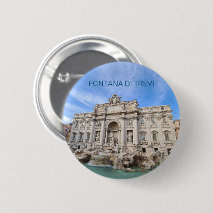 Trevi Fountain Rome Italy Holiday Panorama Ronde Button 5,7 Cm