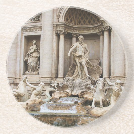 Trevi Fountain Rome Italy Revel Photo Zandsteen Onderzetter (Voorkant)