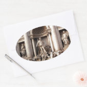 Trevi Fountain Rome Italy Travel Ovale Sticker (Envelop)