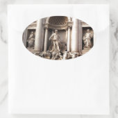 Trevi Fountain Rome Italy Travel Ovale Sticker (Tas)