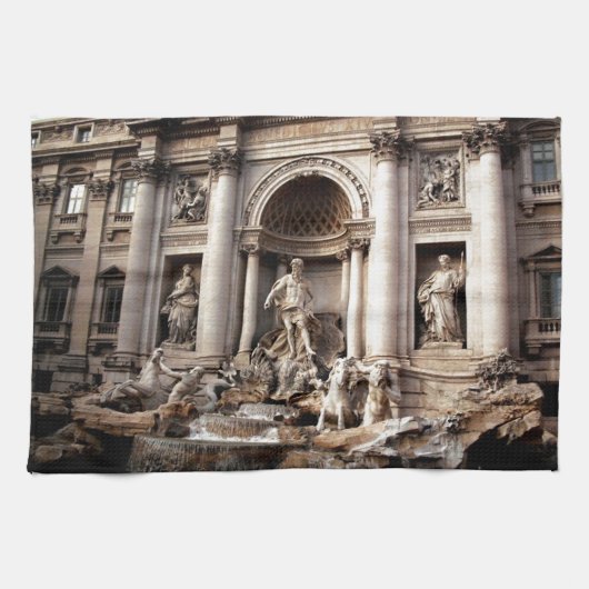 Trevi Fountain Rome Italy Travel Theedoek (Horizontaal)