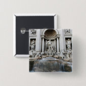 Trevi Fountain Rome Vierkante Button 5,1 Cm (Voorkant /achterkant)