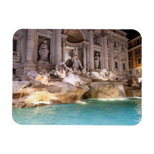 Trevi gif 's nachts - Rome, Italië Magneet (Horizontaal)
