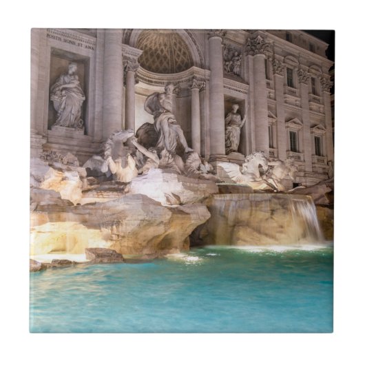 Trevi gif 's nachts - Rome, Italië Tegeltje (Voorkant)