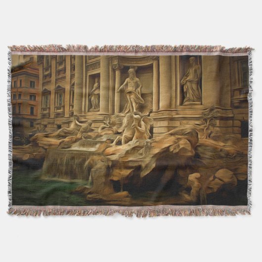 Trevi schilderij Rome Deken (Voorkant)