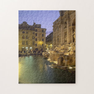 Trevi Vondgif 's nachts, Rome, Lazio, Italië Legpuzzel