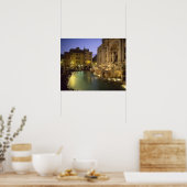 Trevi Vondgif 's nachts, Rome, Lazio, Italië Poster (Keuken)