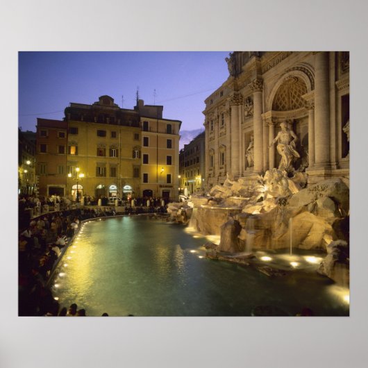 Trevi Vondgif 's nachts, Rome, Lazio, Italië Poster (Voorkant)
