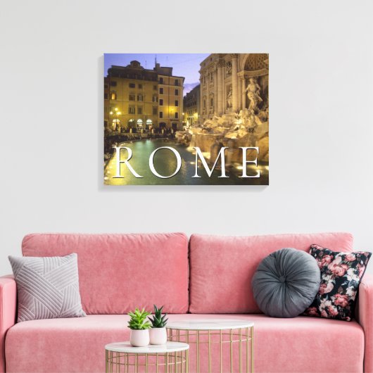 Trevifontein 's nachts | Rome, Lazio, Italië Canvas Afdruk (Insitu (Woonkamer))
