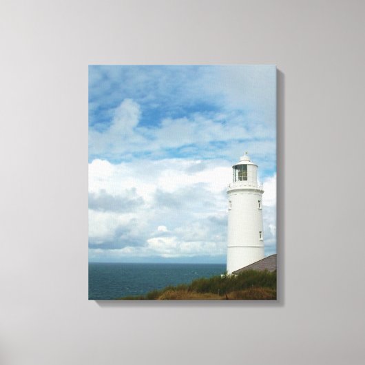 Trevose Head Lighthouse Cornwall Engeland Canvas Afdruk (Voorkant)