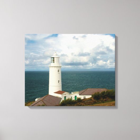 Trevose Head Lighthouse Cornwall Engeland Canvas Afdruk (Voorkant)