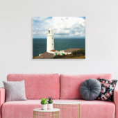 Trevose Head Lighthouse Cornwall Engeland Canvas Afdruk (Insitu (Woonkamer))