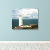 Trevose Head Lighthouse Cornwall Engeland Canvas Afdruk (Insitu (Houten vloer))