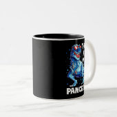 TRex at mijn pancreas dinosaurus grappige diabetes Tweekleurige Koffiemok (Voorkant rechts)