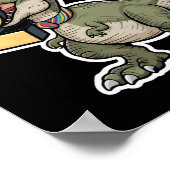 Trex bijt op het getal 2 poster (Hoek)