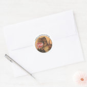 Trex bijten op stopteken ronde sticker (Envelop)