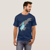Trex Blue Indian ringnek Pet Birb memes Parrot T-shirt (Voorkant volledig)