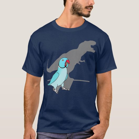 Trex Blue Indian ringnek Pet Birb memes Parrot T-shirt (Voorkant)