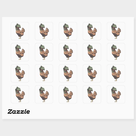 TREX CHICKEN VIERKANTE STICKER (Vel)