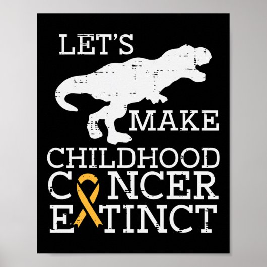 Trex Childhood Cancer Extinct Awareness Dinosaur B Poster (Voorkant)
