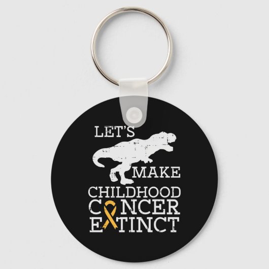 Trex Childhood Cancer Extinct Awareness Dinosaur B Sleutelhanger (Voorkant)