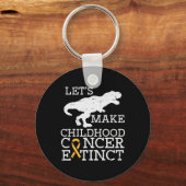 Trex Childhood Cancer Extinct Awareness Dinosaur B Sleutelhanger (Voorkant)