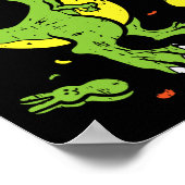 Trex die konijn eet Funny Easter dinosaurusliefheb Poster (Hoek)