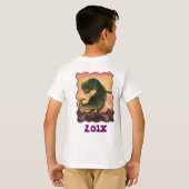 TRex Dino Birthday Boy Front en Back T-Shirt (Achterkant volledig)
