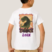 TRex Dino Birthday Boy Front en Back T-Shirt (Achterkant)