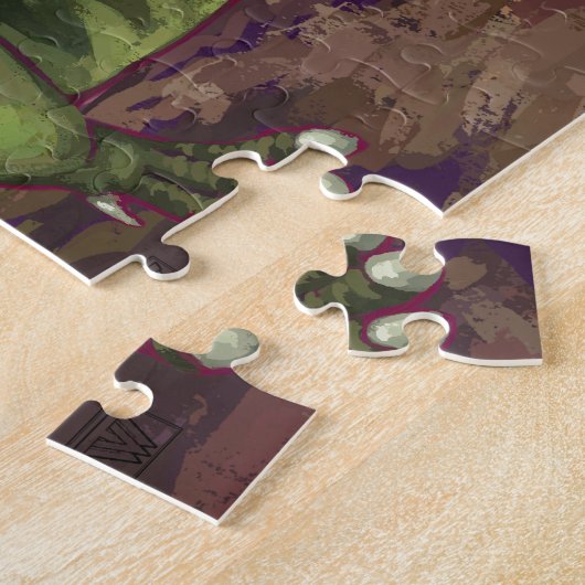 TRex Dino - Gepersonaliseerde verjaardag Puzzle Legpuzzel (Zijkant)