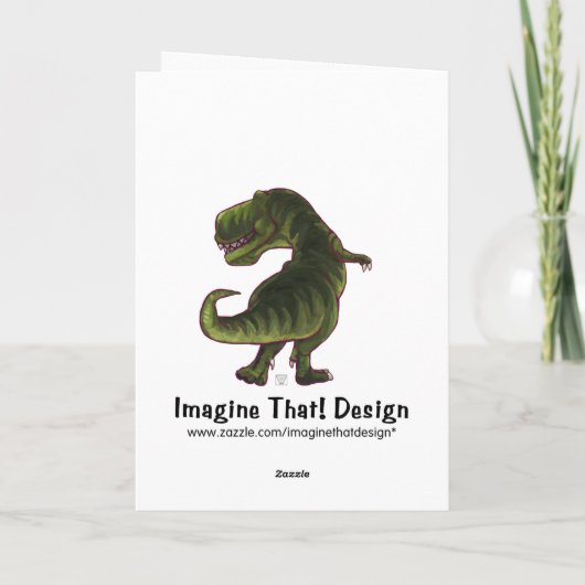 TRex Dino Happy Birthday Card Kaart (Achterkant)