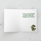 TRex Dino Happy Birthday Card Kaart (Binnen)