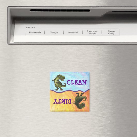 TRex Dino-hoofden en Tails Dirty Clean Dishwas Magneet (Insitu (Vaatwasser))