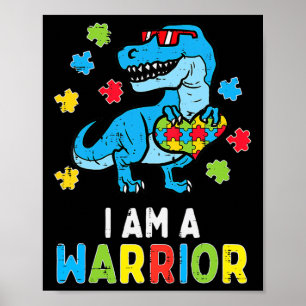 Trex Dino Ik ben een vrouw die op Autisme let Poster
