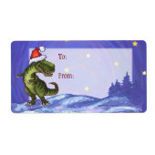 TRex Dino Kerstcadeau Label (Voorkant)
