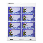 TRex Dino Kerstcadeau Label (Full Sheet)