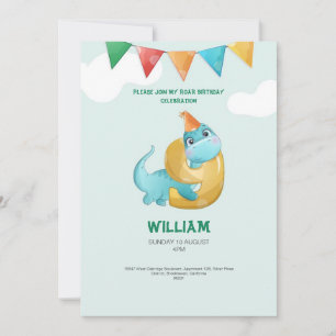 TREX Dinosaur 9e Verjaardagsfeest Uitnodiging