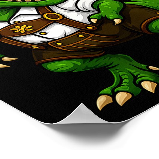 Trex Dinosaur Bavarian German Costume Boys Men Kid Poster (Hoek)