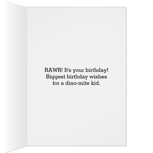 Trex Dinosaur Birthday (Binnen (Rechts))