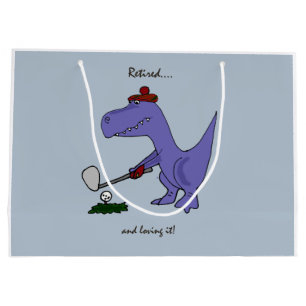 Trex Dinosaur die Golf speelt Large Cadeautasje