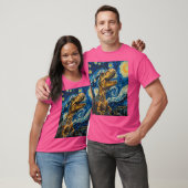 Trex Dinosaur Dino - Van Gogh Style - Sterrennacht T-shirt (Unisex)