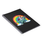 Trex Dinosaur French Bulldog Unicorn Rainbow Notitieboek (Rechterzijde)