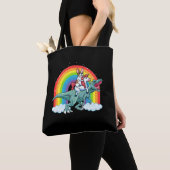 Trex Dinosaur French Bulldog Unicorn Rainbow Tote Bag (Dichtbij)