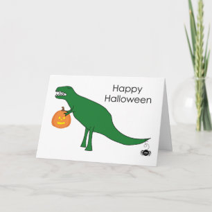 Trex Dinosaur Halloween Kaart