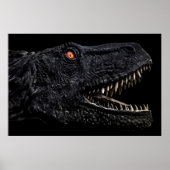 Trex Dinosaur Head Dark Poster (Voorkant)