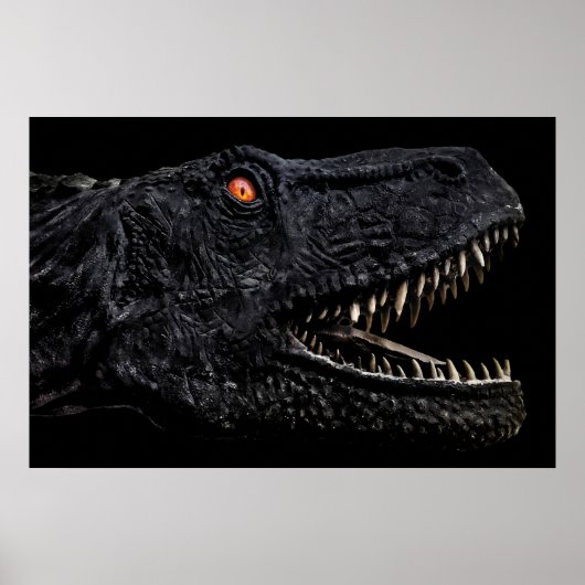 Trex Dinosaur Head Dark Poster (Voorkant)