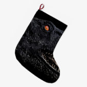 Trex Dinosaur Head Dark Poster Grote Kerstsok (Voorkant (Hangend))