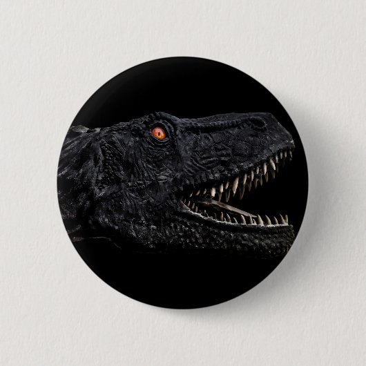 Trex Dinosaur Head Dark Poster Ronde Button 5,7 Cm (Voorkant)