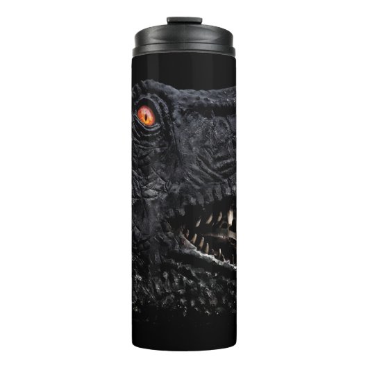 Trex Dinosaur Head Dark Poster Thermosbeker (Voorkant)