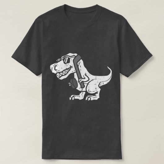 Trex Dinosaur Ice Hockey Cute Player Goalie Mannen T-shirt (Design voorkant)
